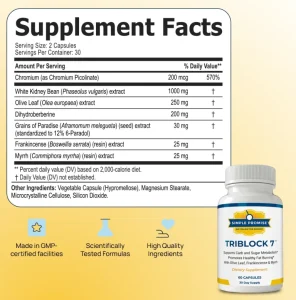 TriBlock7 supplement facts